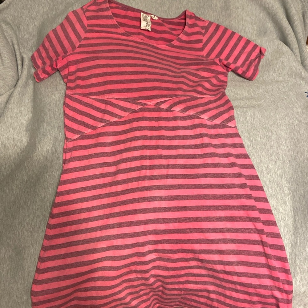 Pink Dress with Stripes